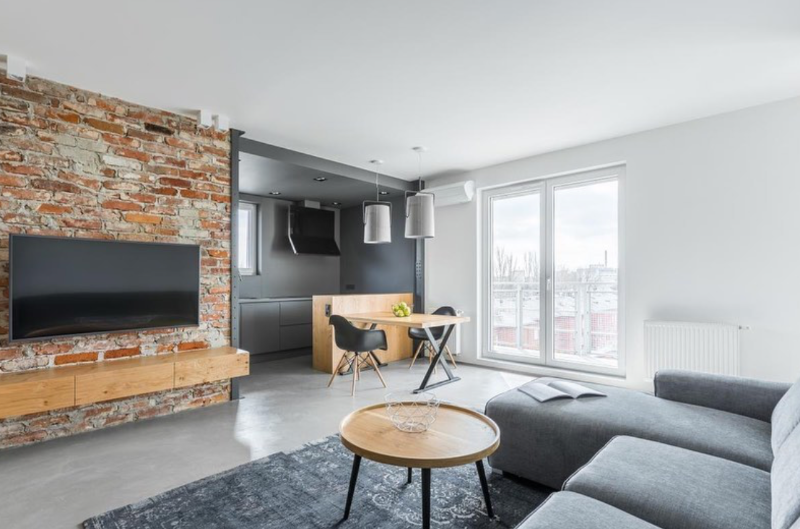 pièce à vivre dans un style New yorkais. pièce à vivre dans un style New yorkais.